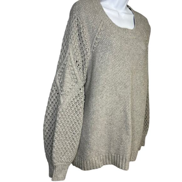 Loft Bobble Knit Wool Blend Neutral Grey Heavyweight Sweater Womens Sz XXL - Picture 3 of 6